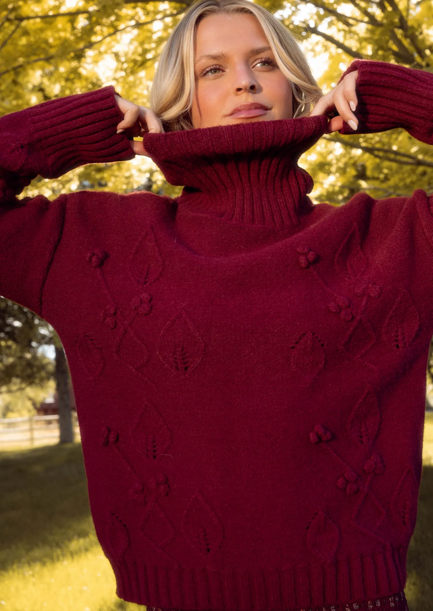 Megan Sweater in Burgundy sold by Ivy City Co product image thumbnail 5