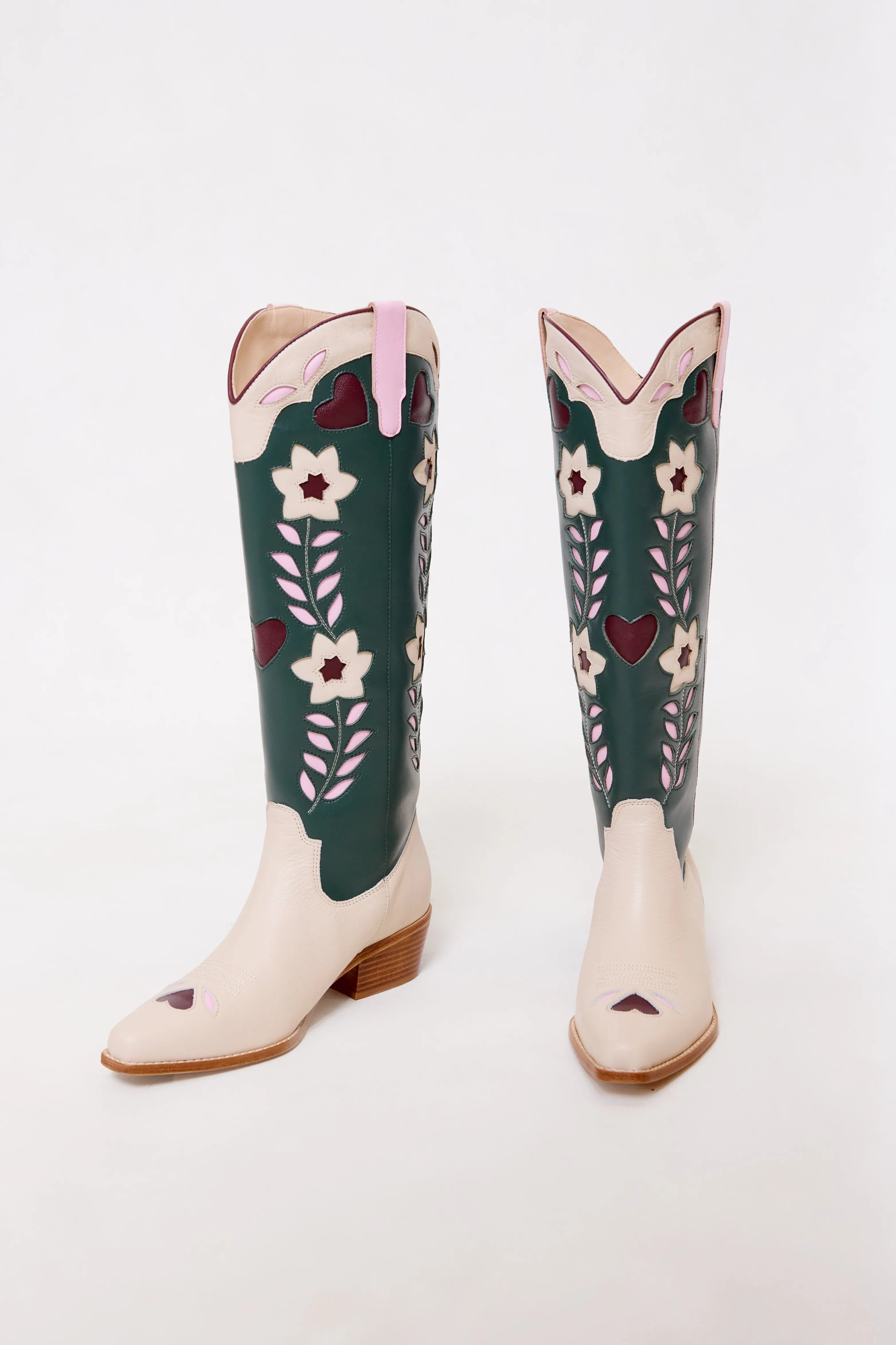 Dakota Boot in Green & Cream sold by Ivy City Co product image thumbnail 4