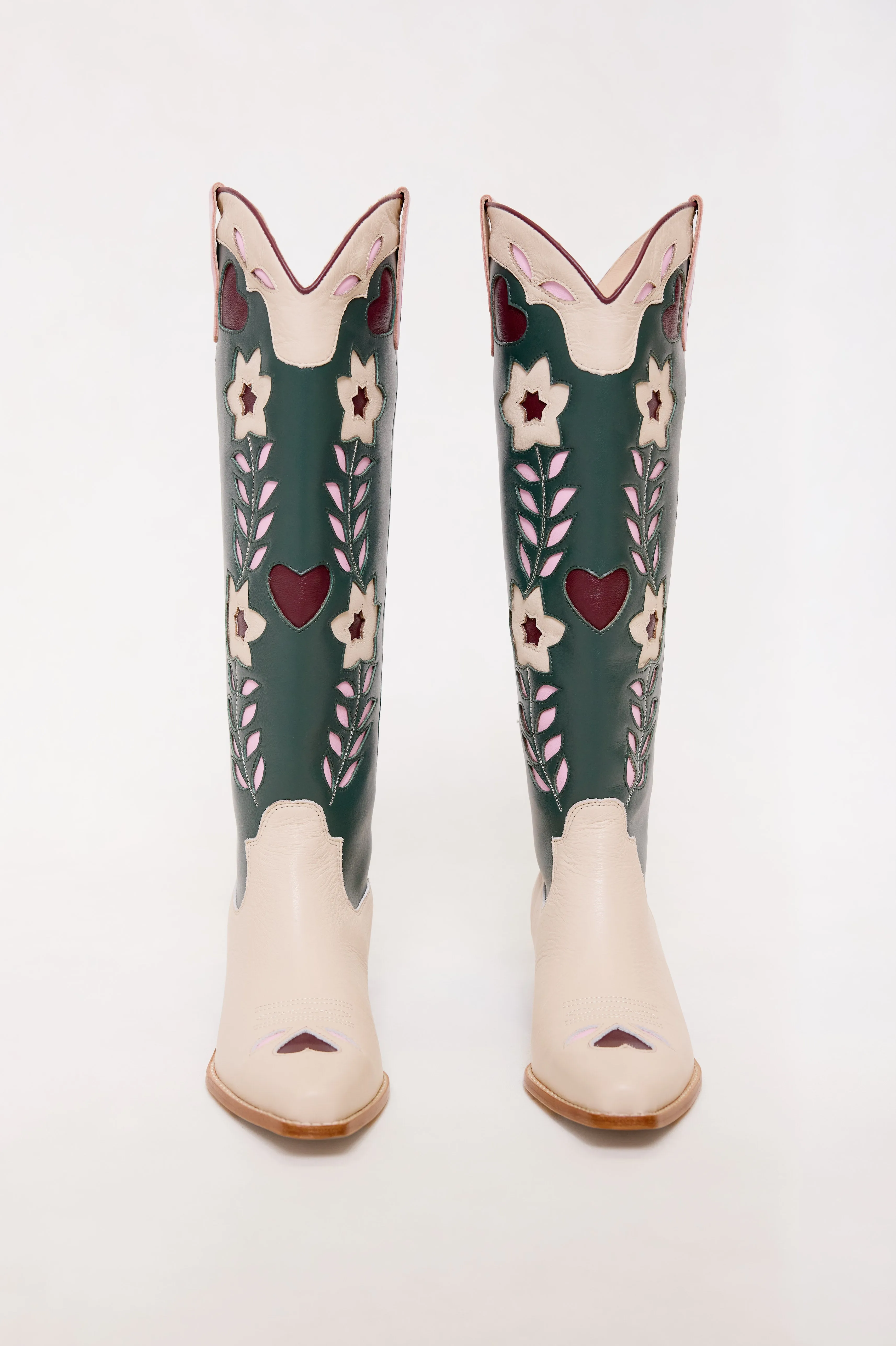 Dakota Boot in Green & Cream sold by Ivy City Co product image thumbnail 5