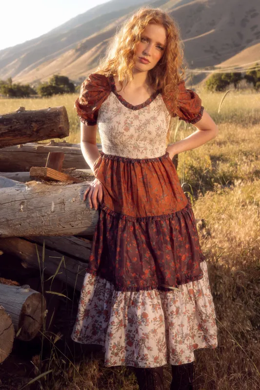 Emily Dress in Fall Floral sold by Ivy City Co