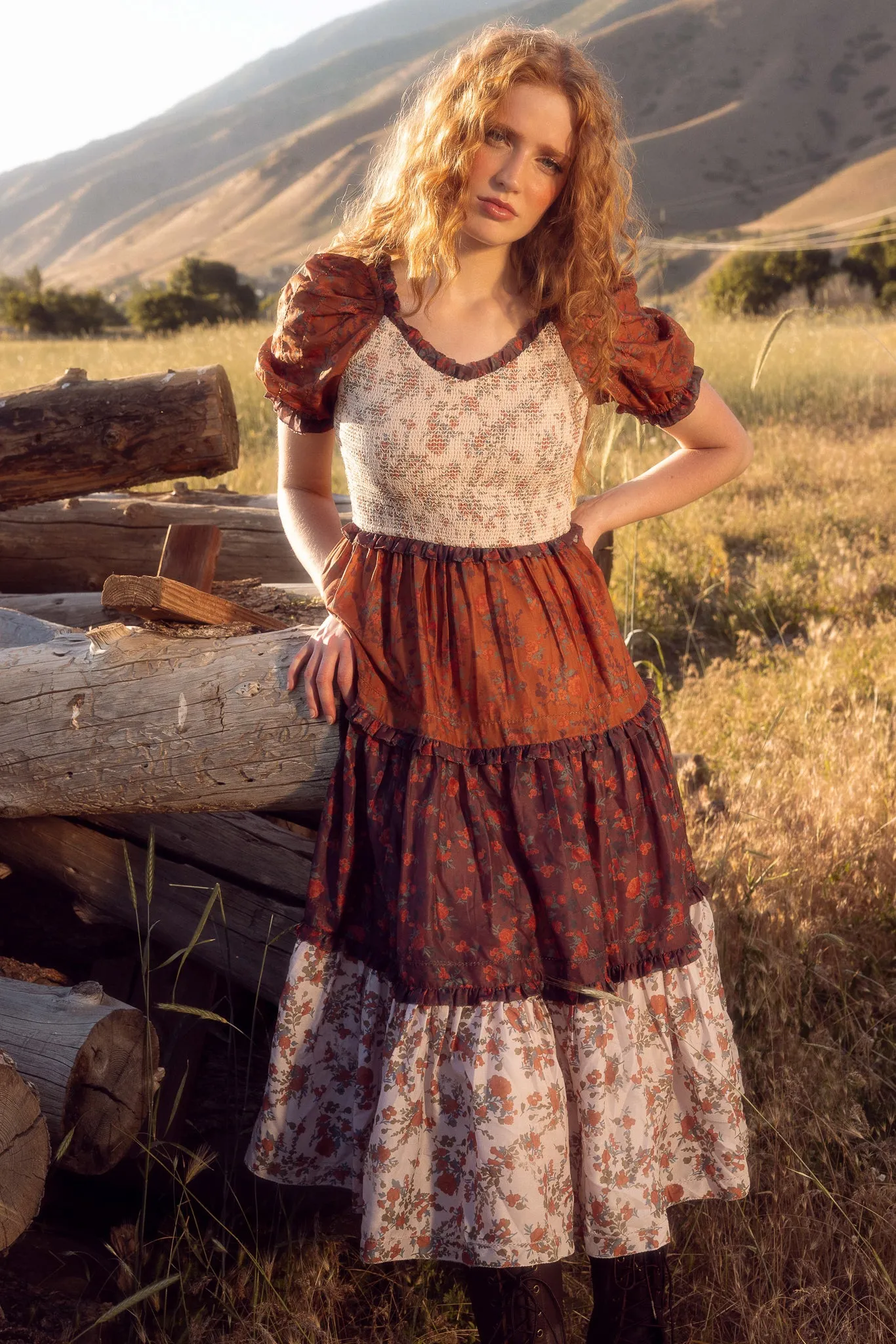 Emily Dress in Fall Floral sold by Ivy City Co