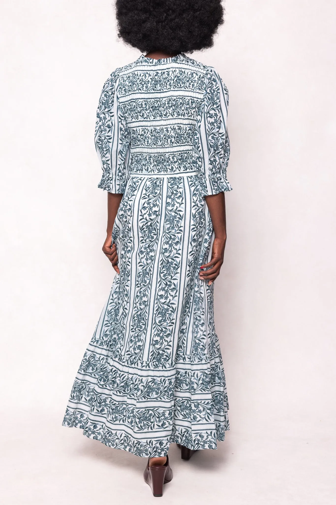 Danielle Dress in Blue Linear Print sold by Ivy City Co product image thumbnail 4