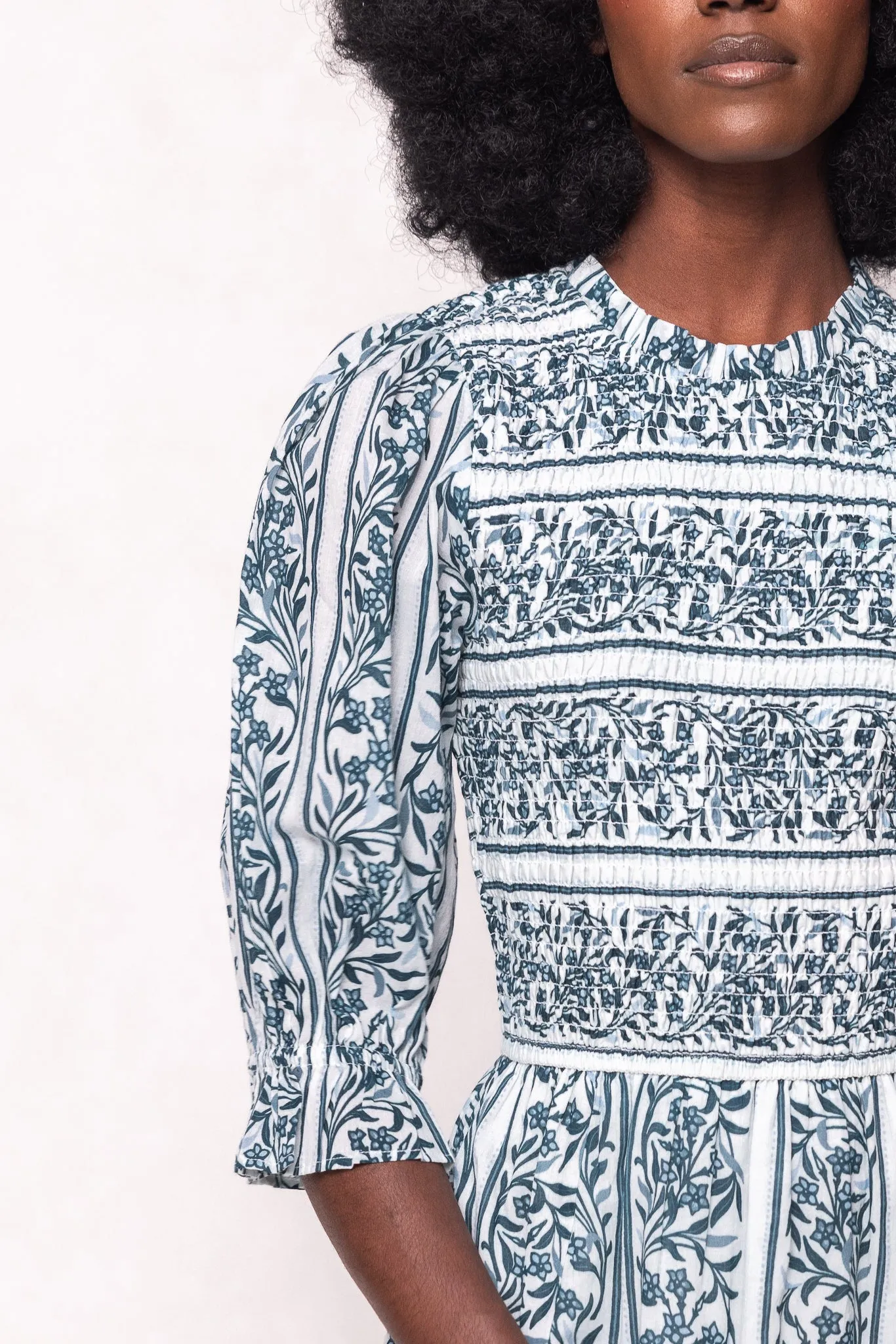 Danielle Dress in Blue Linear Print sold by Ivy City Co product image thumbnail 2