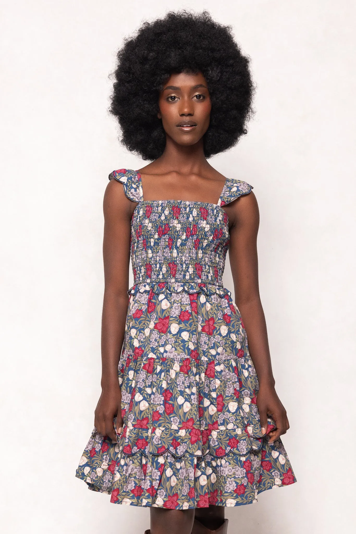 Blossom Dress in Navy Meadow sold by Ivy City Co
