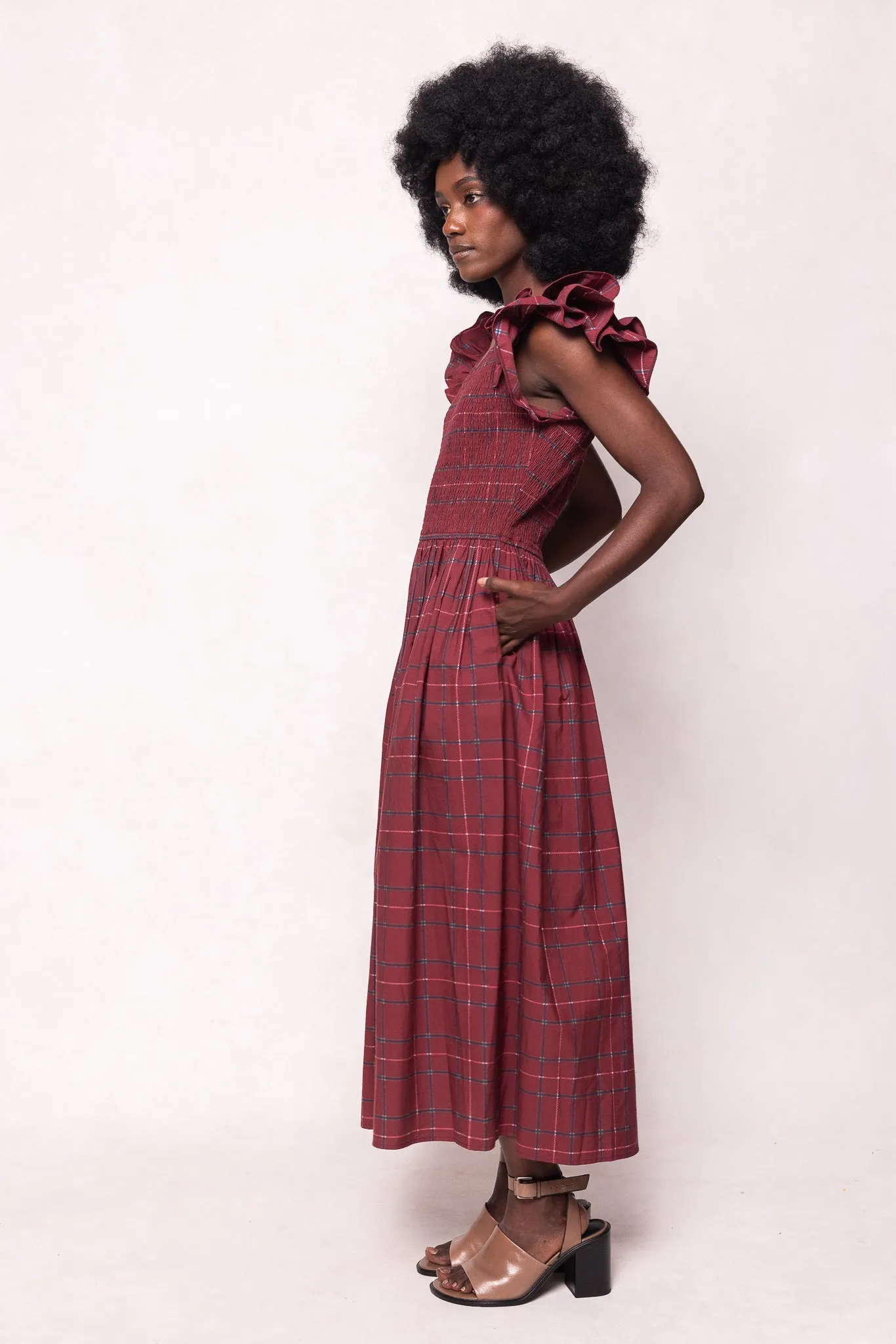 Hattie Dress in Burgundy Plaid sold by Ivy City Co product image thumbnail 3