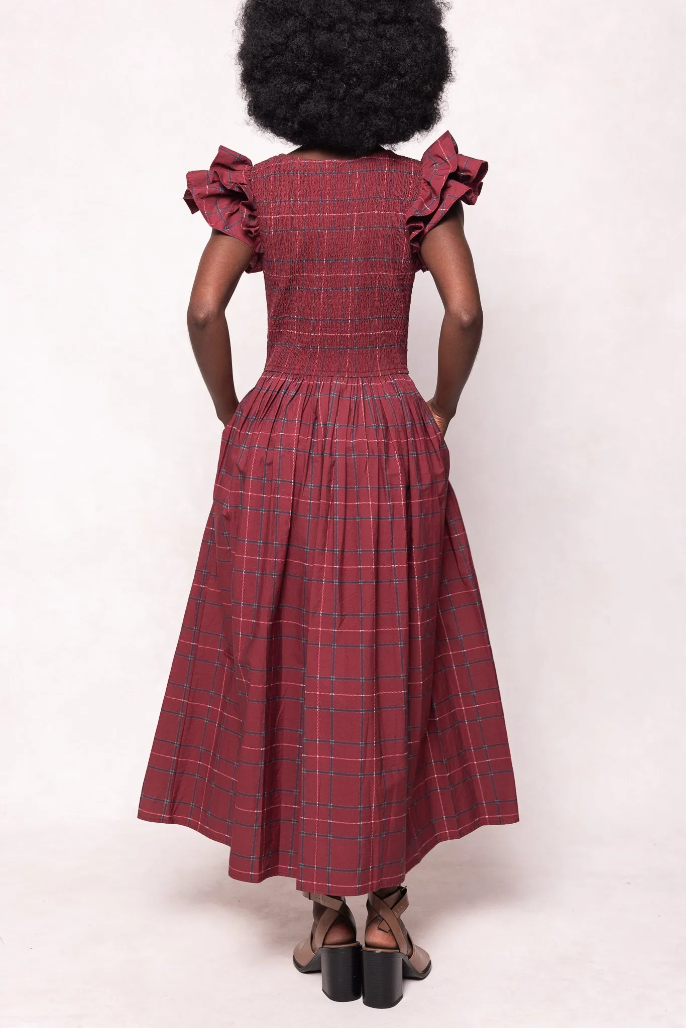 Hattie Dress in Burgundy Plaid sold by Ivy City Co product image thumbnail 5