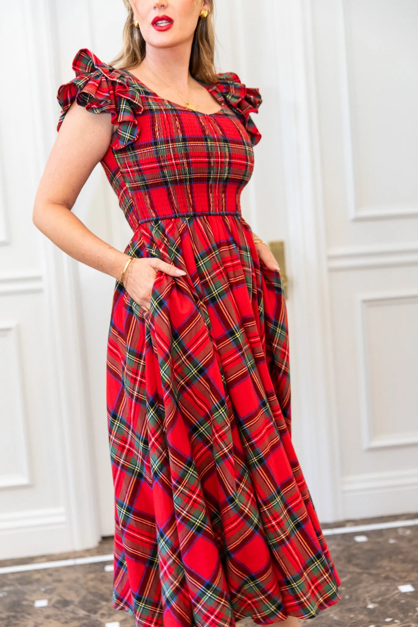 Hattie Dress in Holiday Plaid sold by Ivy City Co product image thumbnail 2