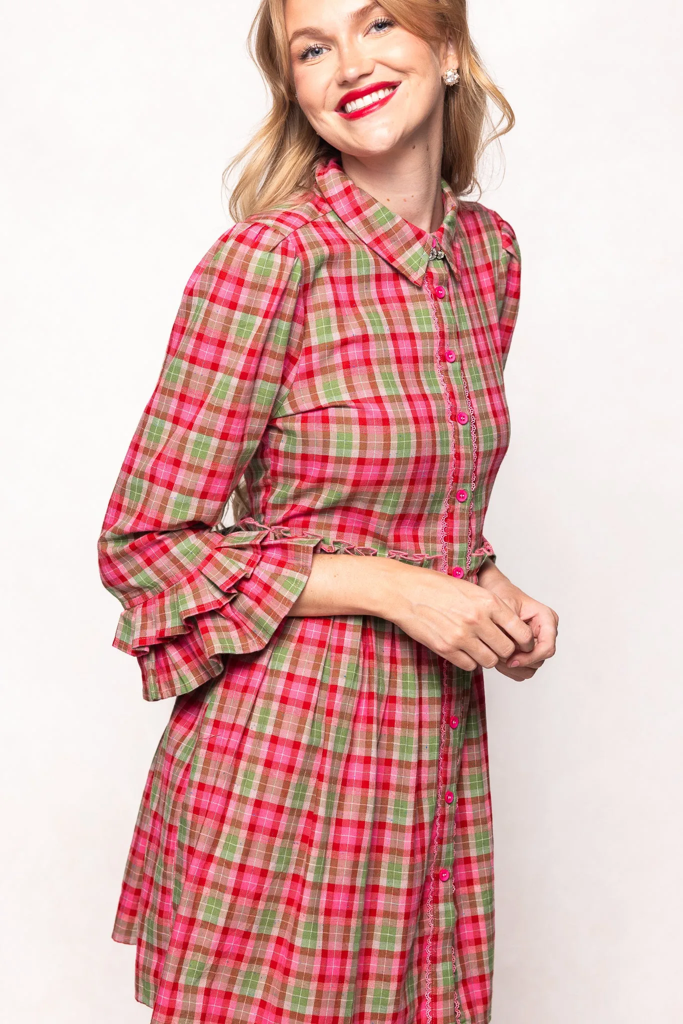 Bowie Dress in Rosewood Tartan sold by Ivy City Co product image thumbnail 2