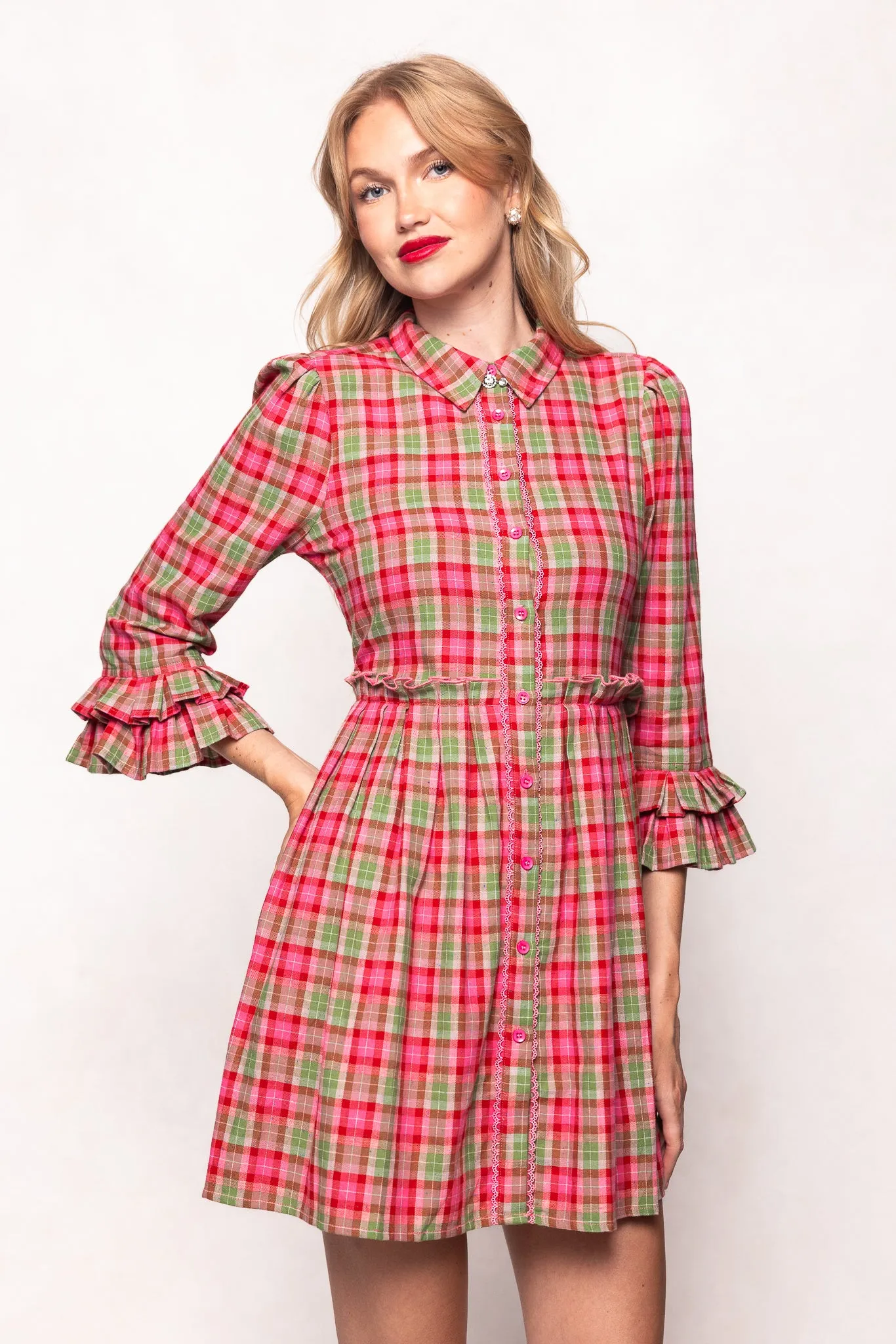 Bowie Dress in Rosewood Tartan sold by Ivy City Co product image thumbnail 3