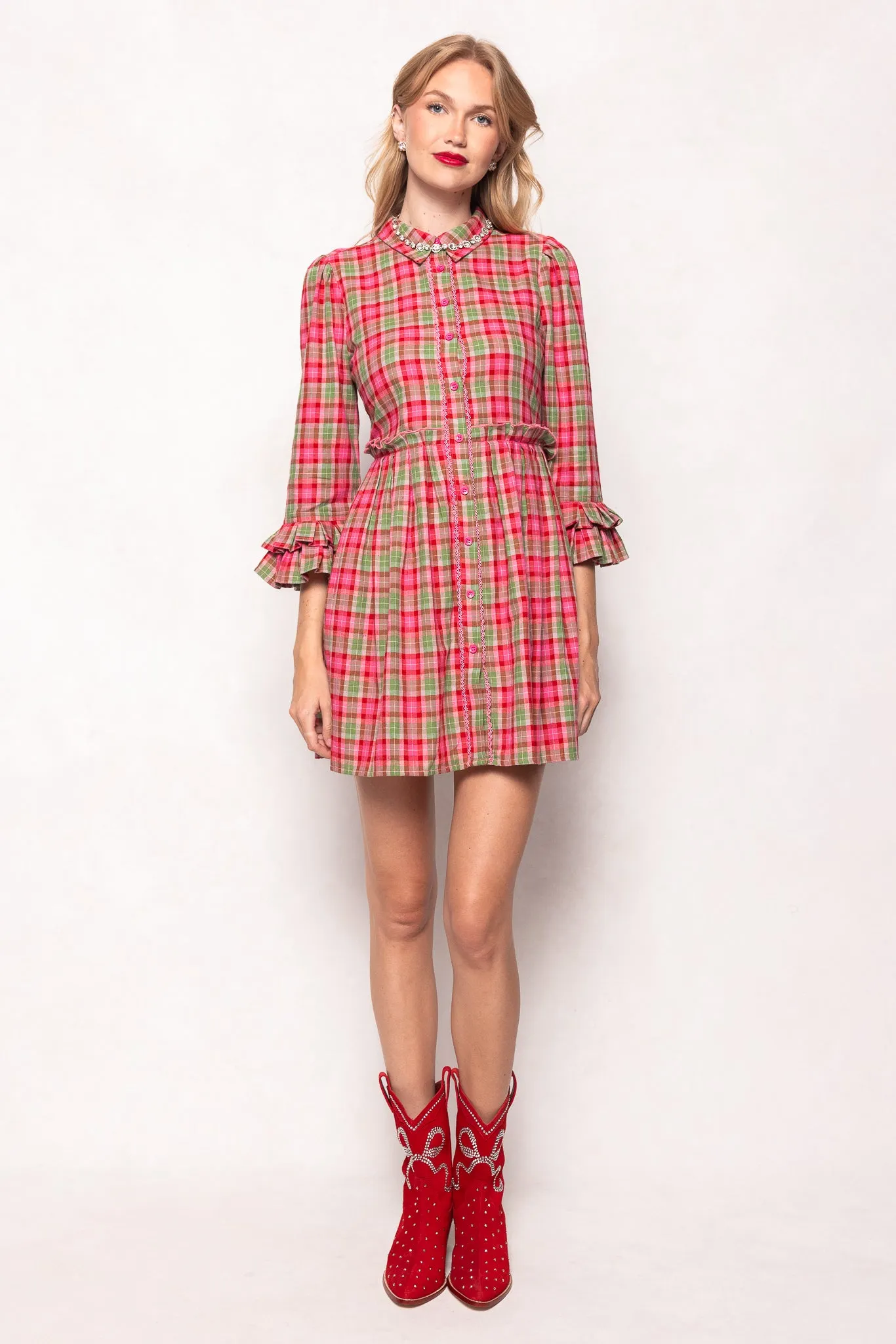 Bowie Dress in Rosewood Tartan sold by Ivy City Co