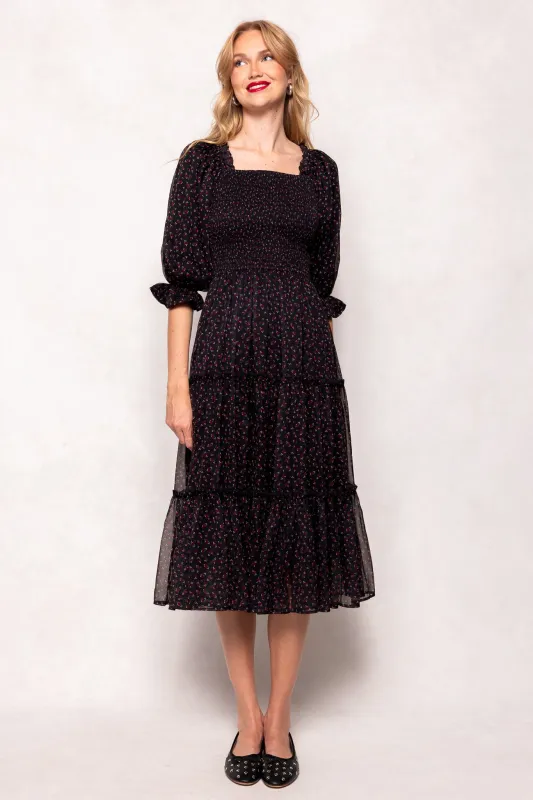 Madeline Dress in Black Ditsy Floral sold by Ivy City Co