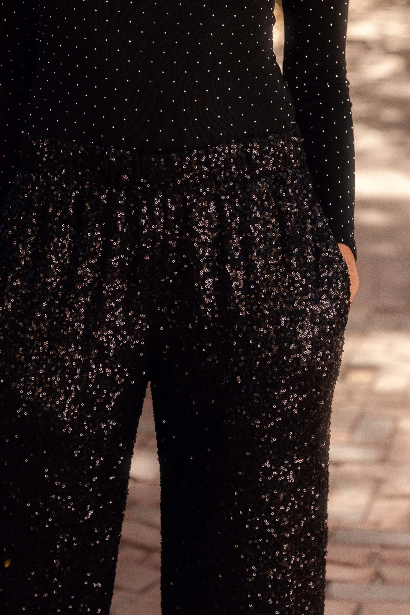 Gloria Pants in Black Sequin sold by Ivy City Co product image thumbnail 3