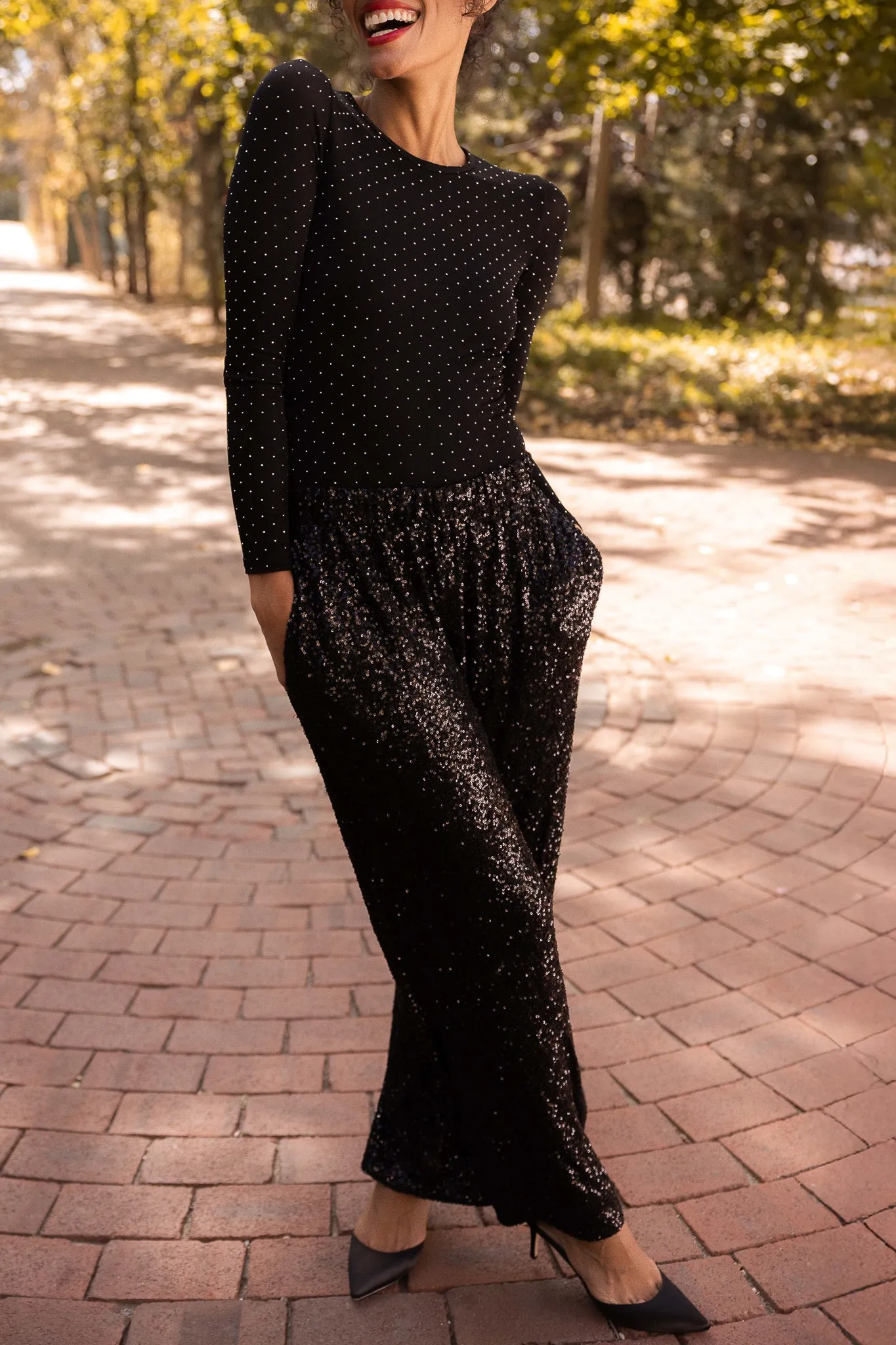 Gloria Pants in Black Sequin sold by Ivy City Co product image thumbnail 2