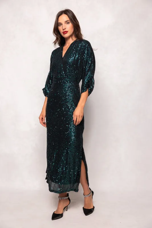Orion Dress in Green Sequin sold by Ivy City Co