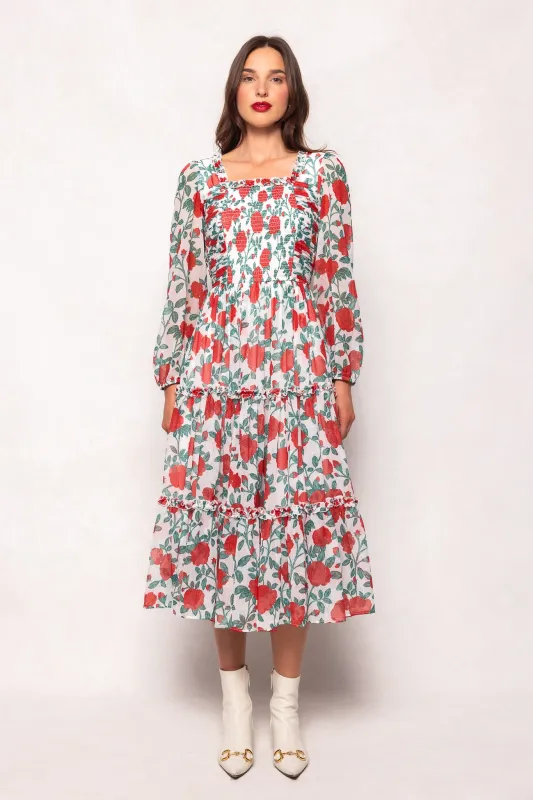 Selena Dress in Red Roses sold by Ivy City Co