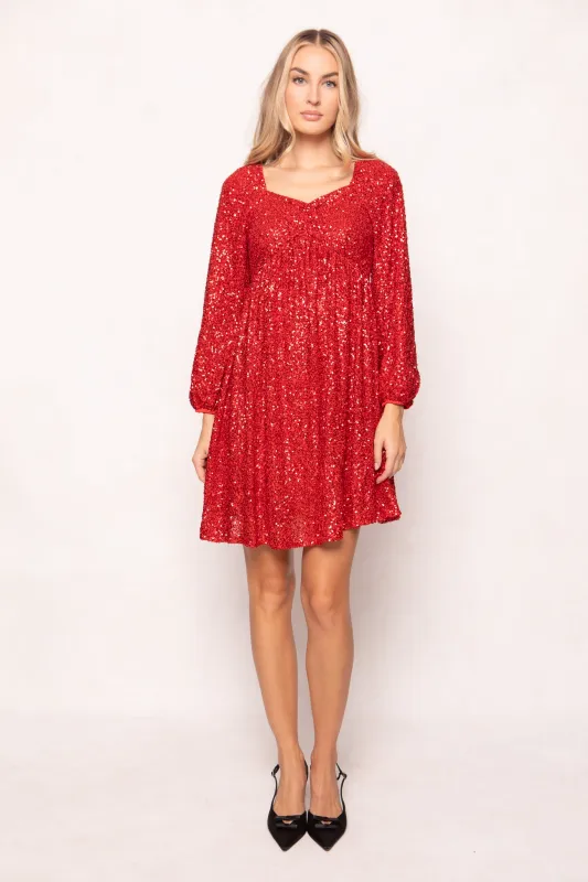 Jewel Dress in Red Sequin sold by Ivy City Co