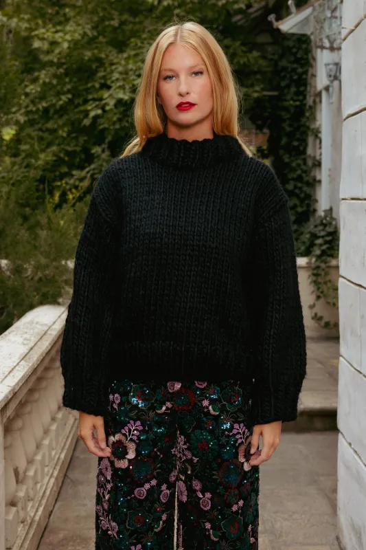Ira Sweater in Black made by Ivy City Co