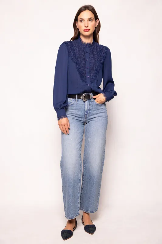 Blythe Blouse in Navy sold by Ivy City Co