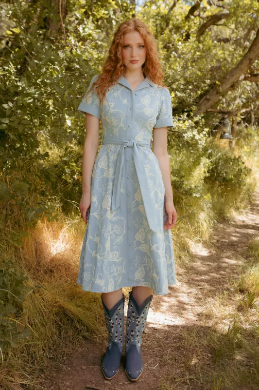 Bennett Dress in Cream Embroidery sold by Ivy City Co