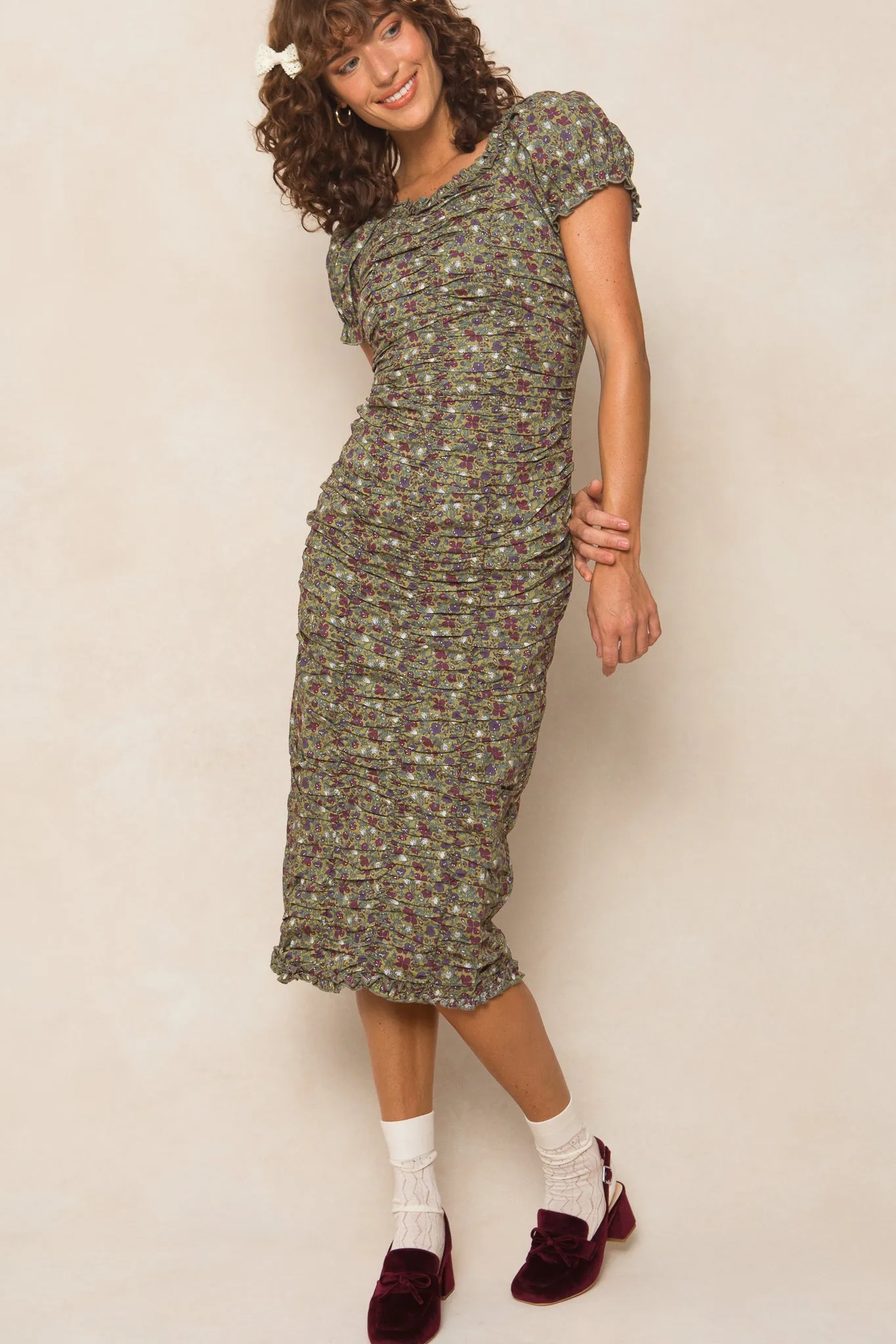 Vivi Dress in Green Floral - FINAL SALE sold by Ivy City Co