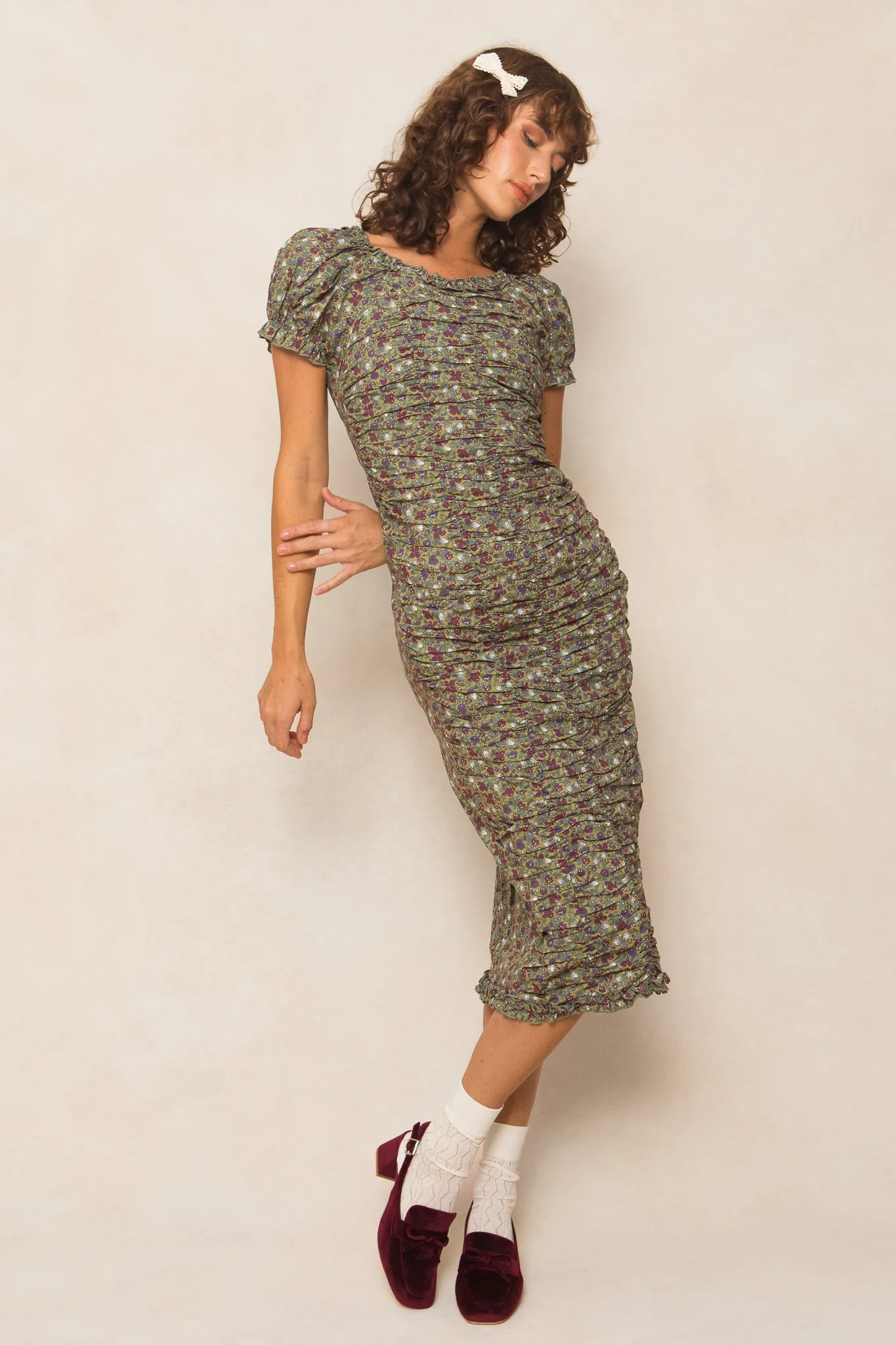 Vivi Dress in Green Floral - FINAL SALE sold by Ivy City Co product image thumbnail 5