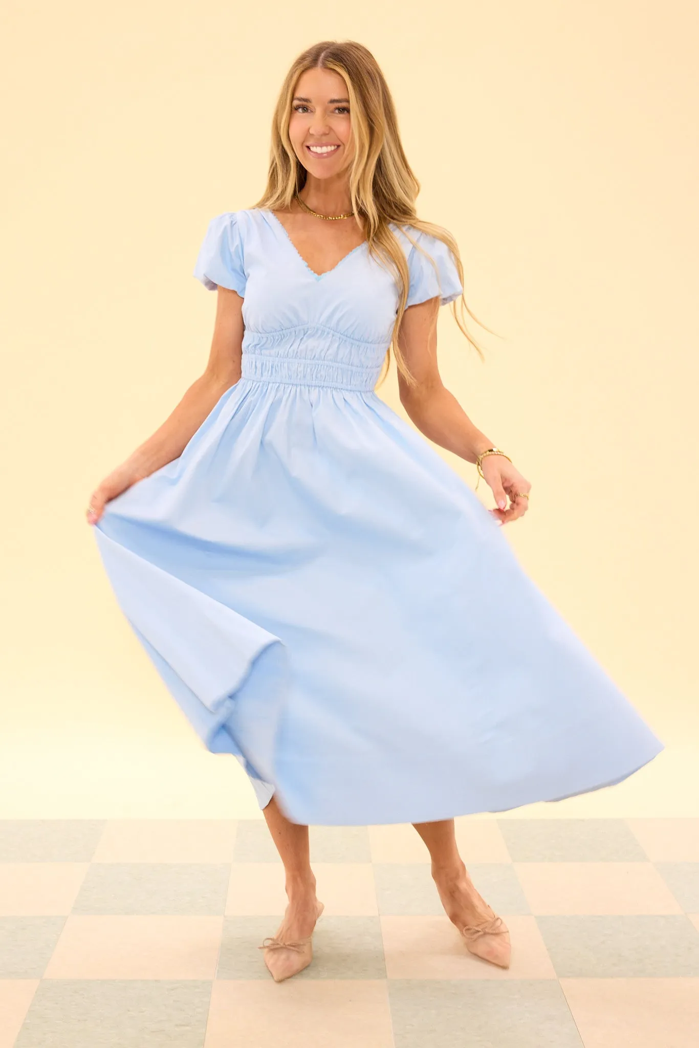 Zella Dress in Sky Blue sold by Ivy City Co