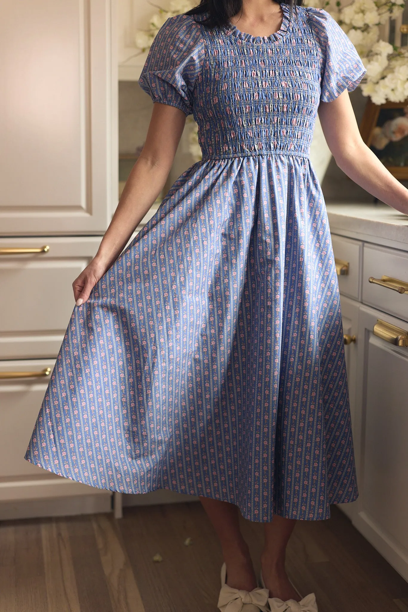 Mariah Dress in Linear Print sold by Ivy City Co