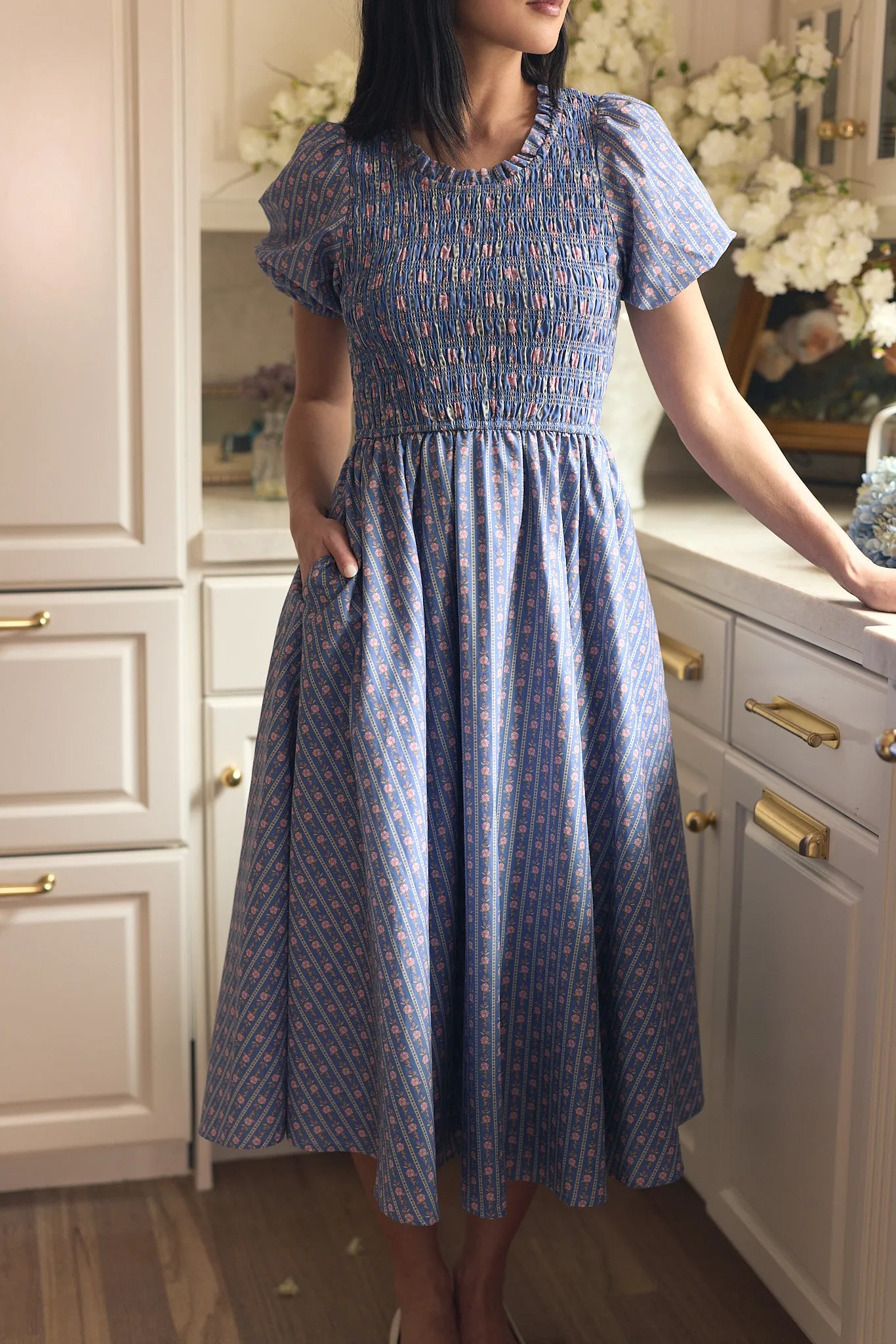 Mariah Dress in Linear Print sold by Ivy City Co product image thumbnail 5