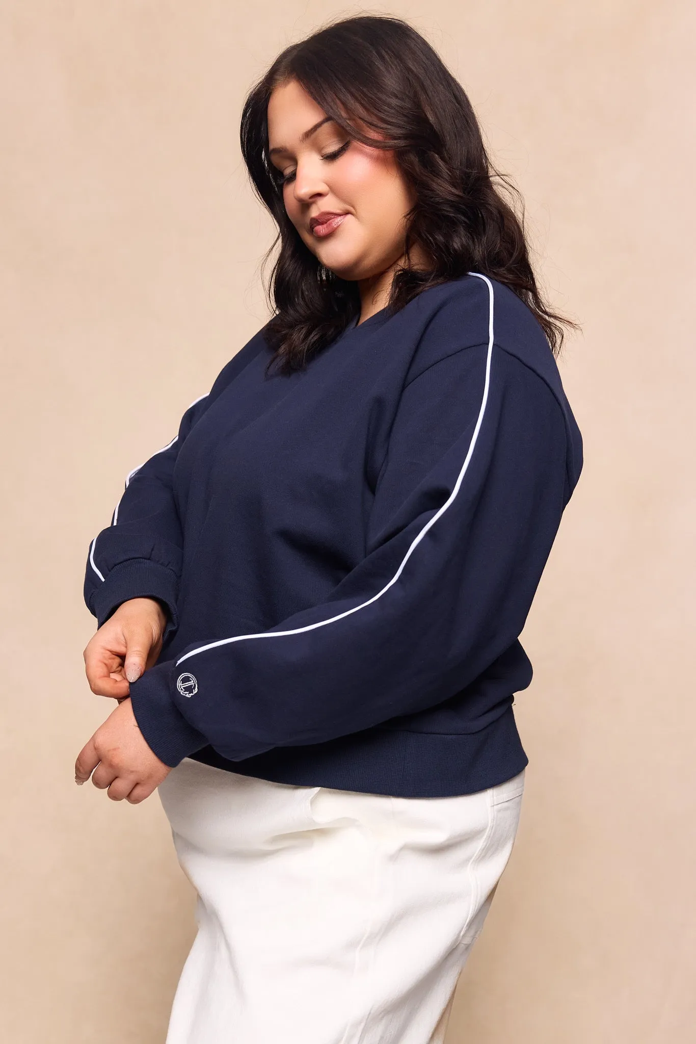 Kinsley Sweatshirt in Navy sold by Ivy City Co
