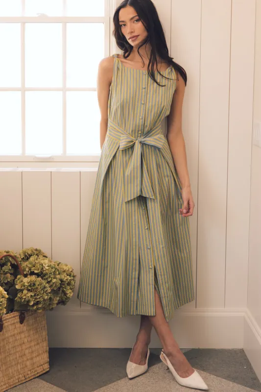 Glen Dress in Green Stripe made by Ivy City Co