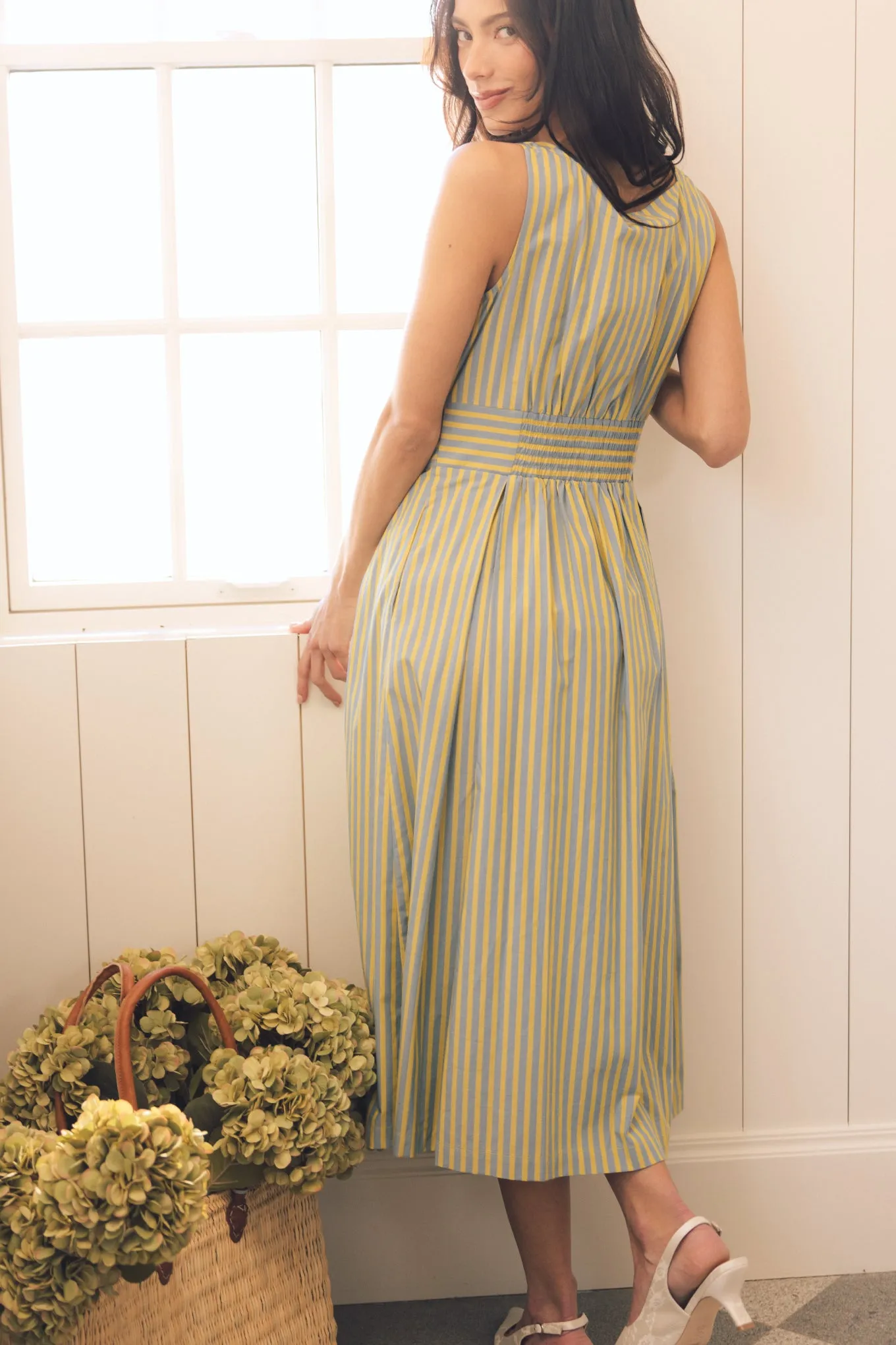 Glen Dress in Green Stripe sold by Ivy City Co product image thumbnail 5