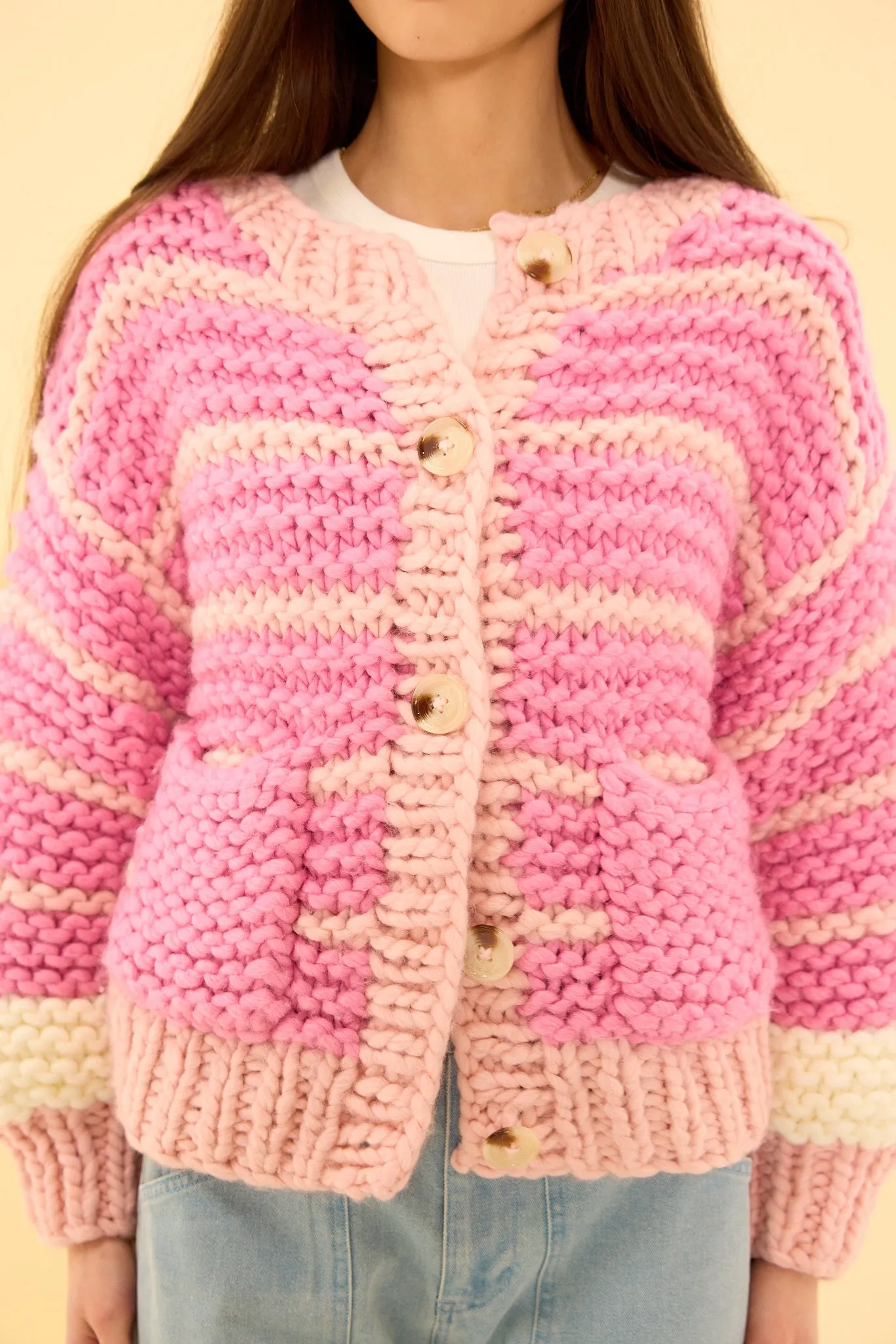 Bailey Cardigan in Pink Stripes sold by Ivy City Co product image thumbnail 4