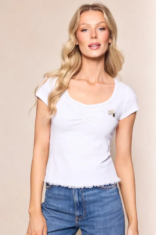 Lily Top in White made by Ivy City Co