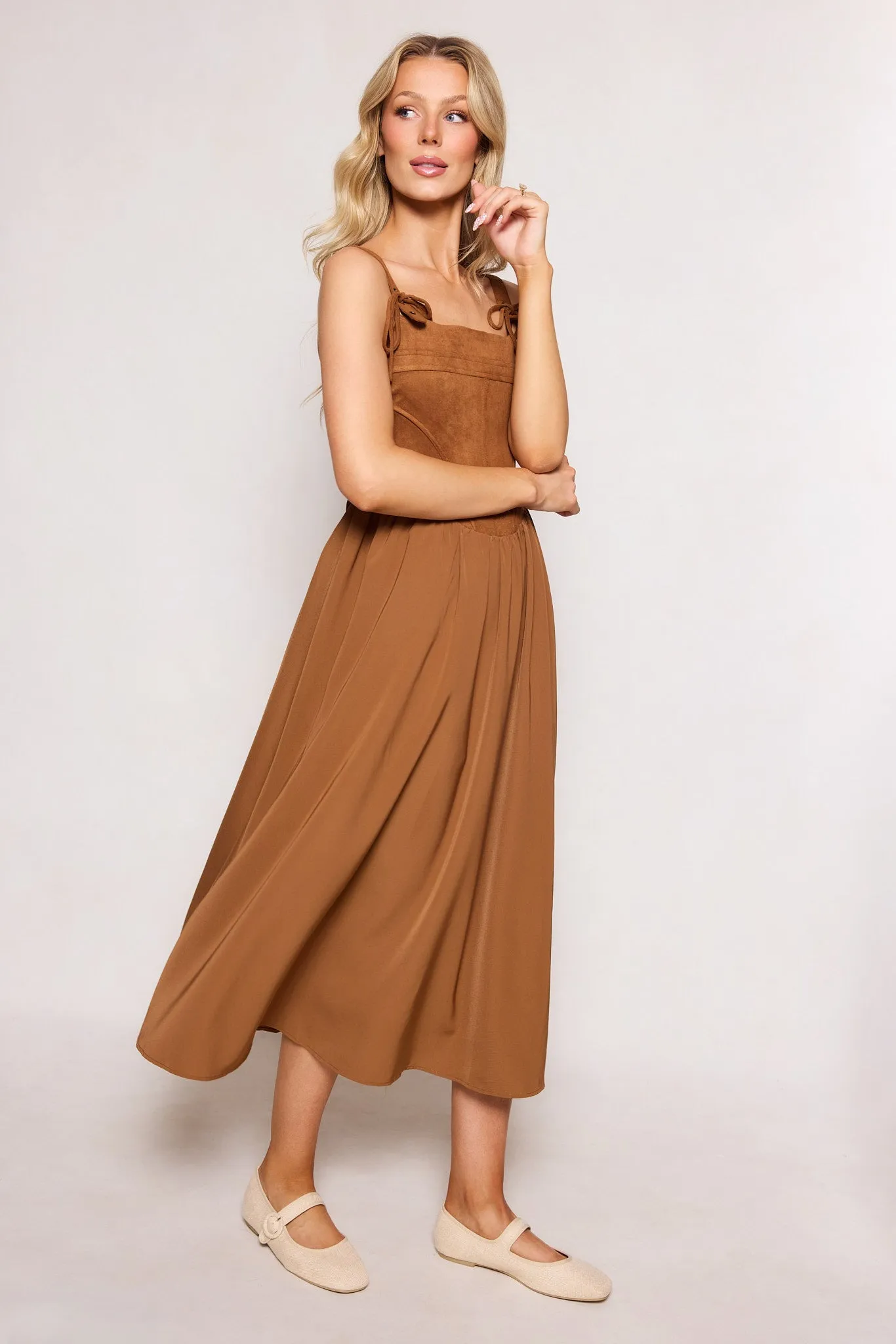 Roma Dress in Tan sold by Ivy City Co