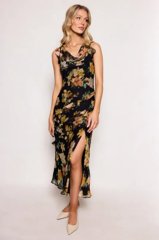 Alinta Dress in Black Floral made by Ivy City Co