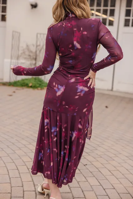 Aubriella Dress in Burgundy Floral sold by Ivy City Co product image thumbnail 3