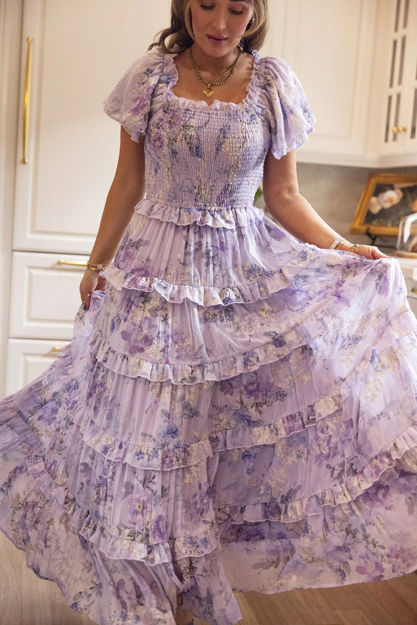 Winnie Dress in Lavender Aquarelle Fleur sold by Ivy City Co product image thumbnail 2