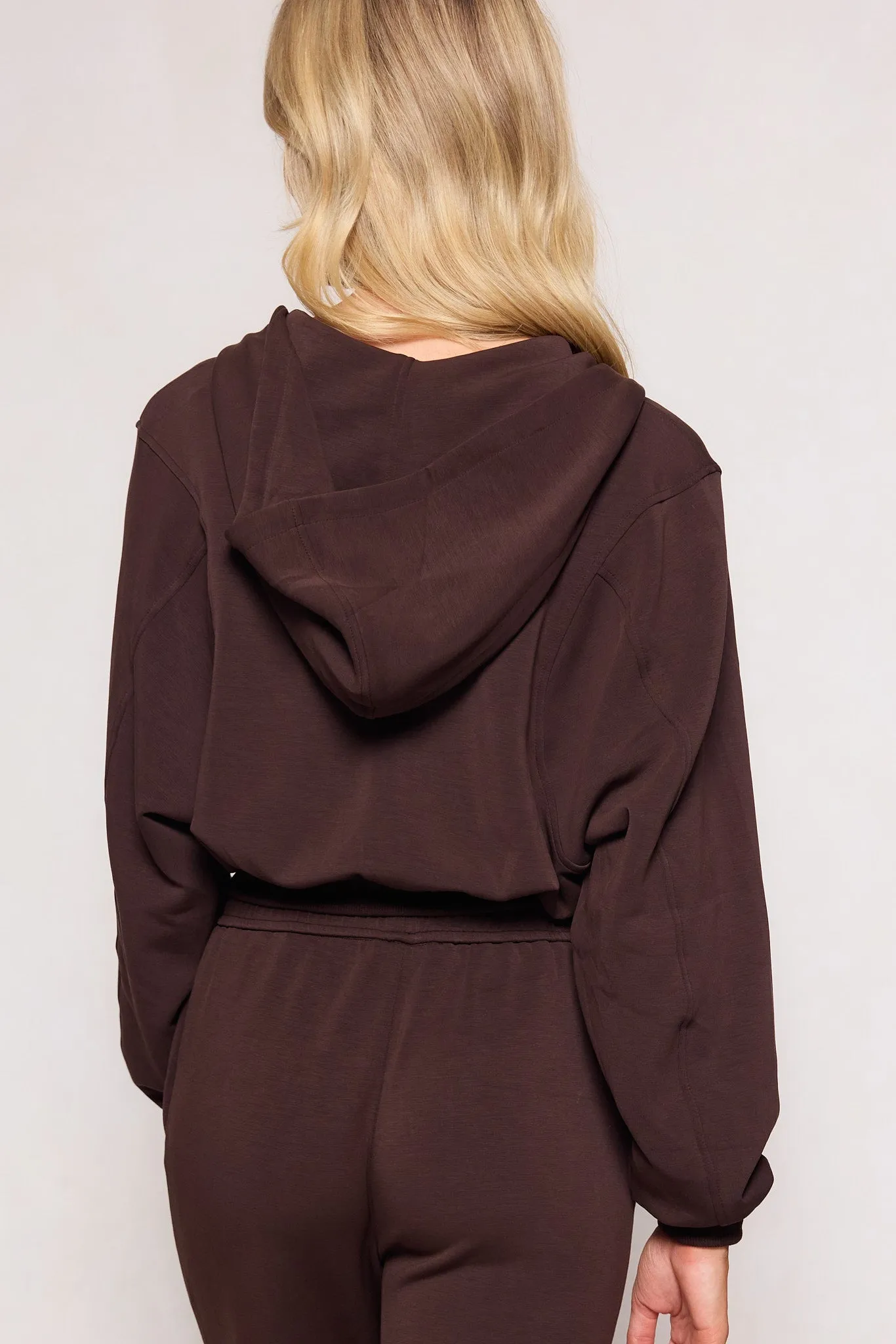 Amara Zip Up Sweatshirt in Espresso sold by Ivy City Co product image thumbnail 3