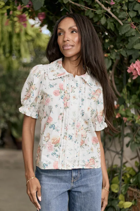 Sophia Blouse in Countryside Peony Blossom made by Ivy City Co