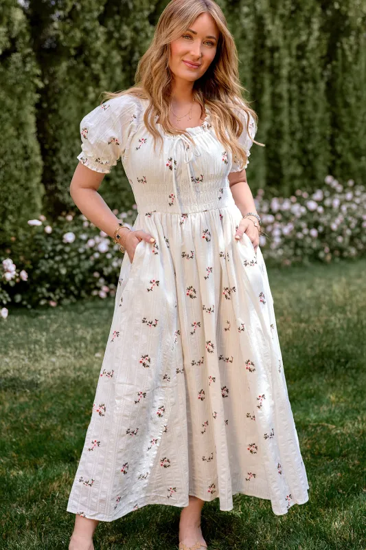Jessie Dress in Ditsy Embroidery made by Ivy City Co