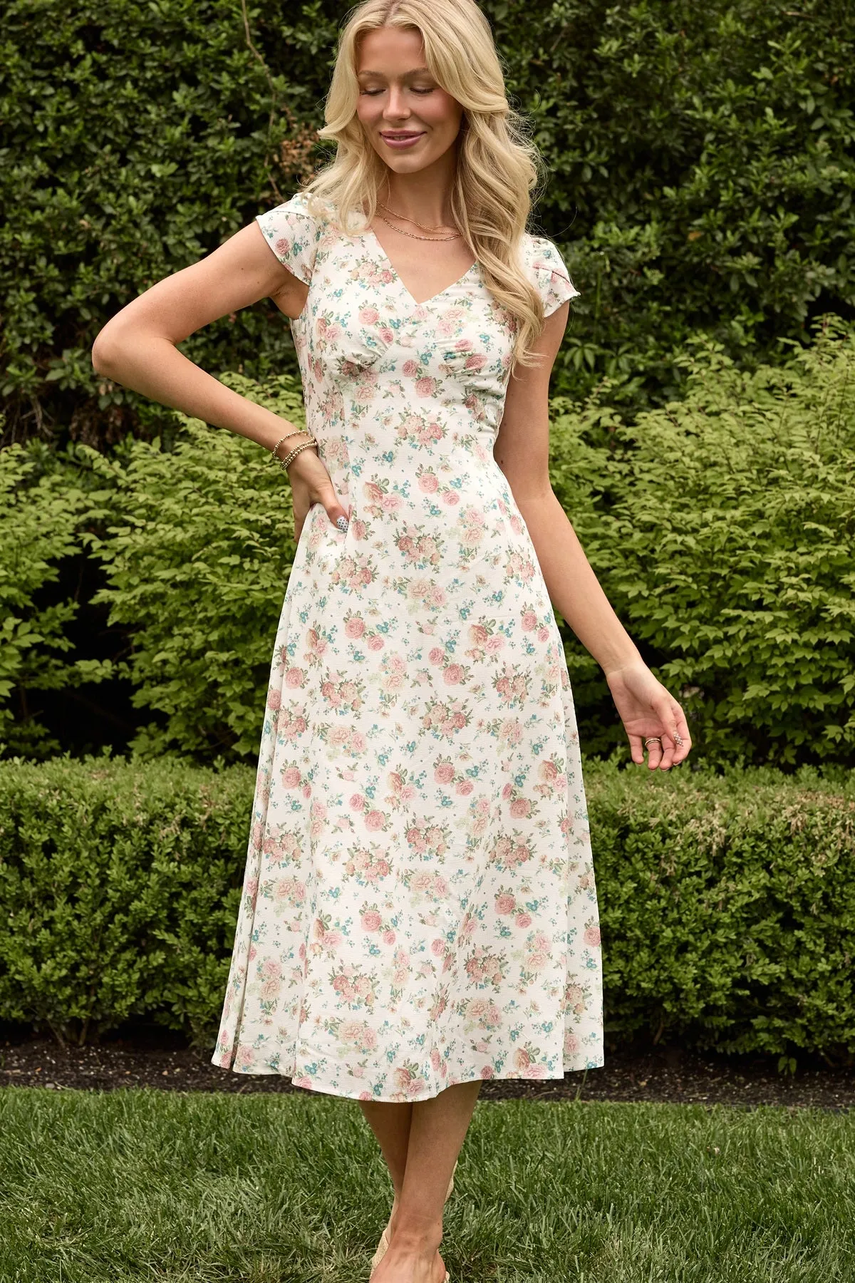 Fiona Dress in Countryside Peony Blossom sold by Ivy City Co
