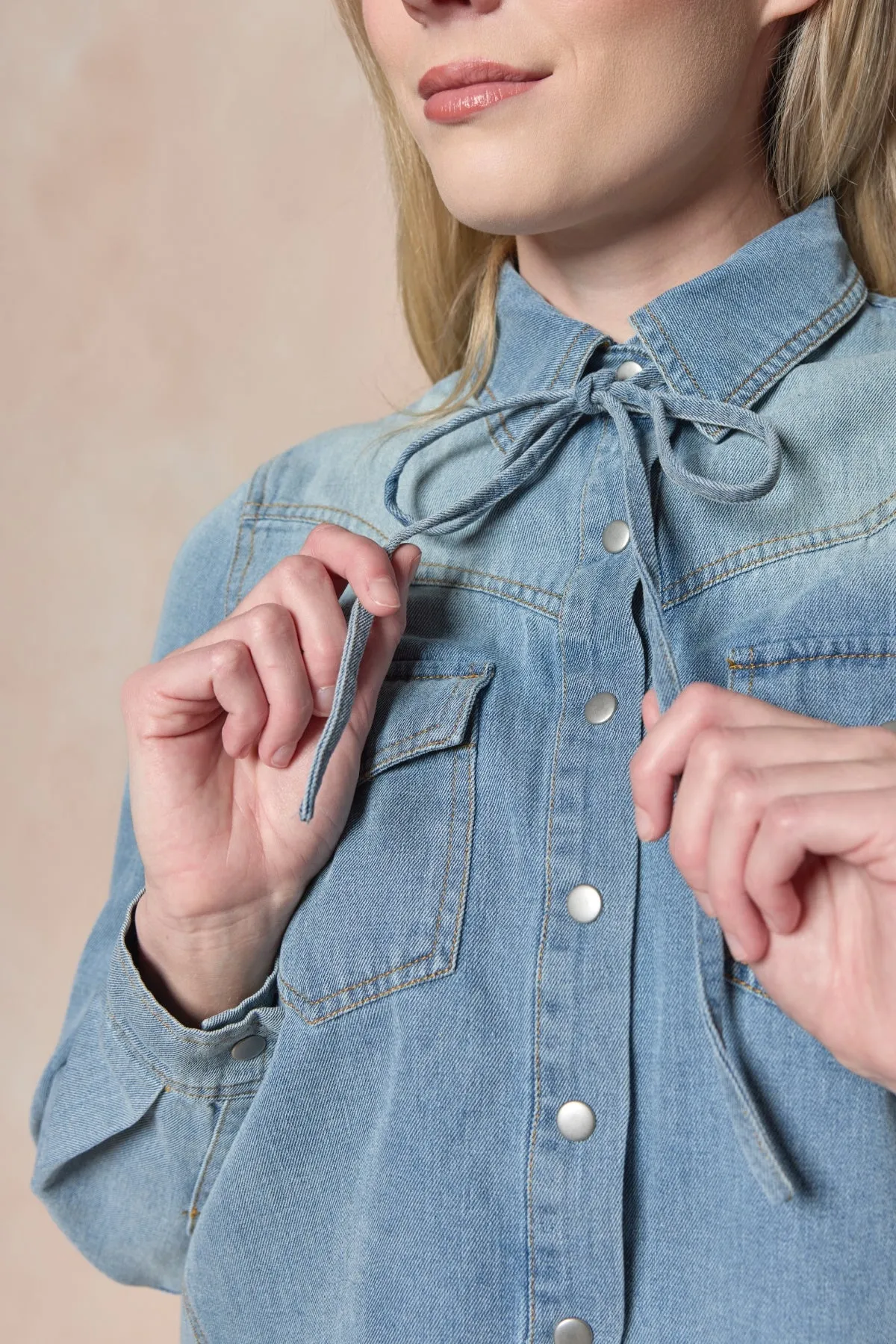 Denver Top in Lightwash Denim sold by Ivy City Co product image thumbnail 4
