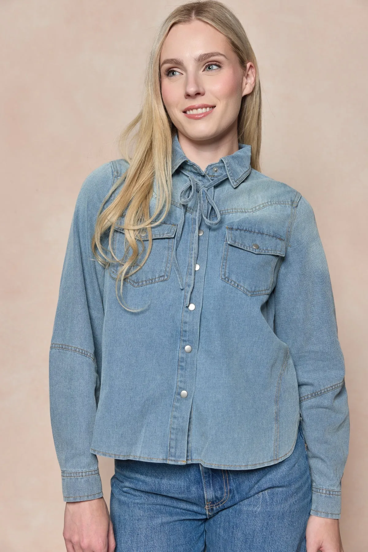 Denver Top in Lightwash Denim sold by Ivy City Co