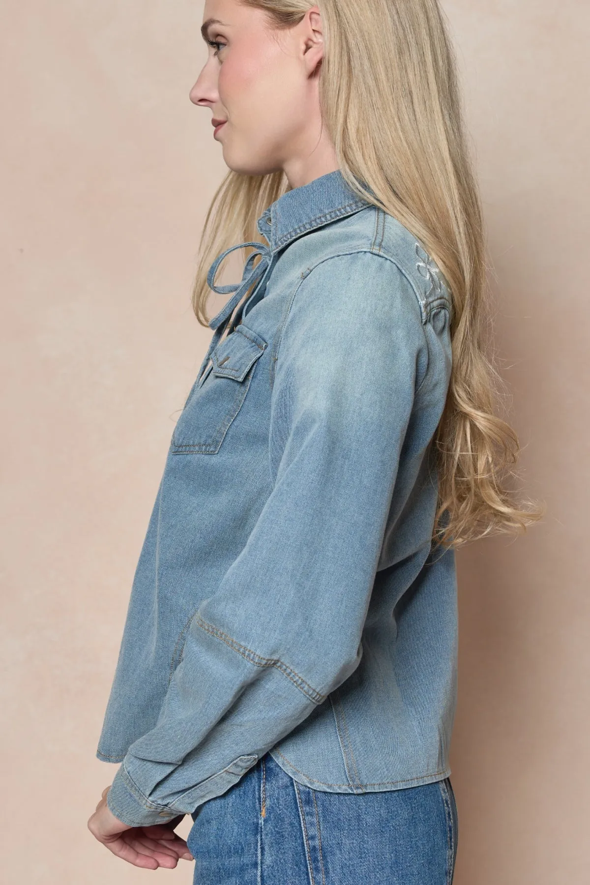 Denver Top in Lightwash Denim sold by Ivy City Co product image thumbnail 3