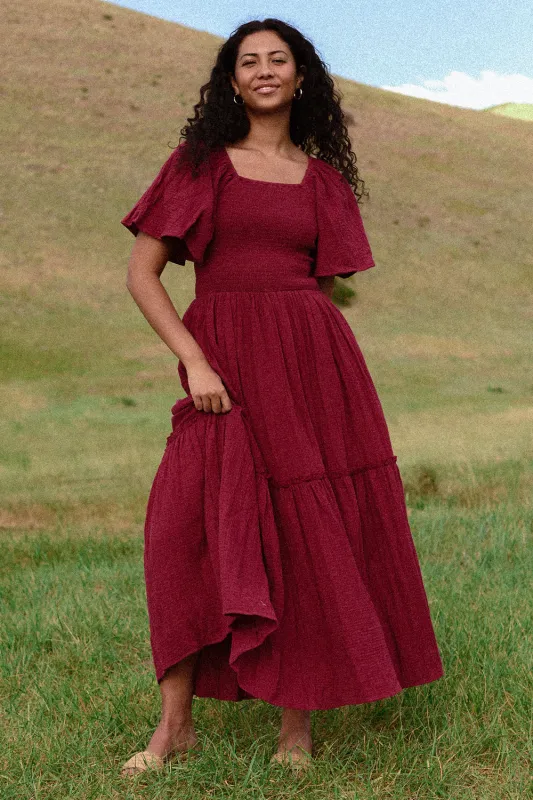 Lennon Maxi Dress in Wildberry made by Ivy City Co