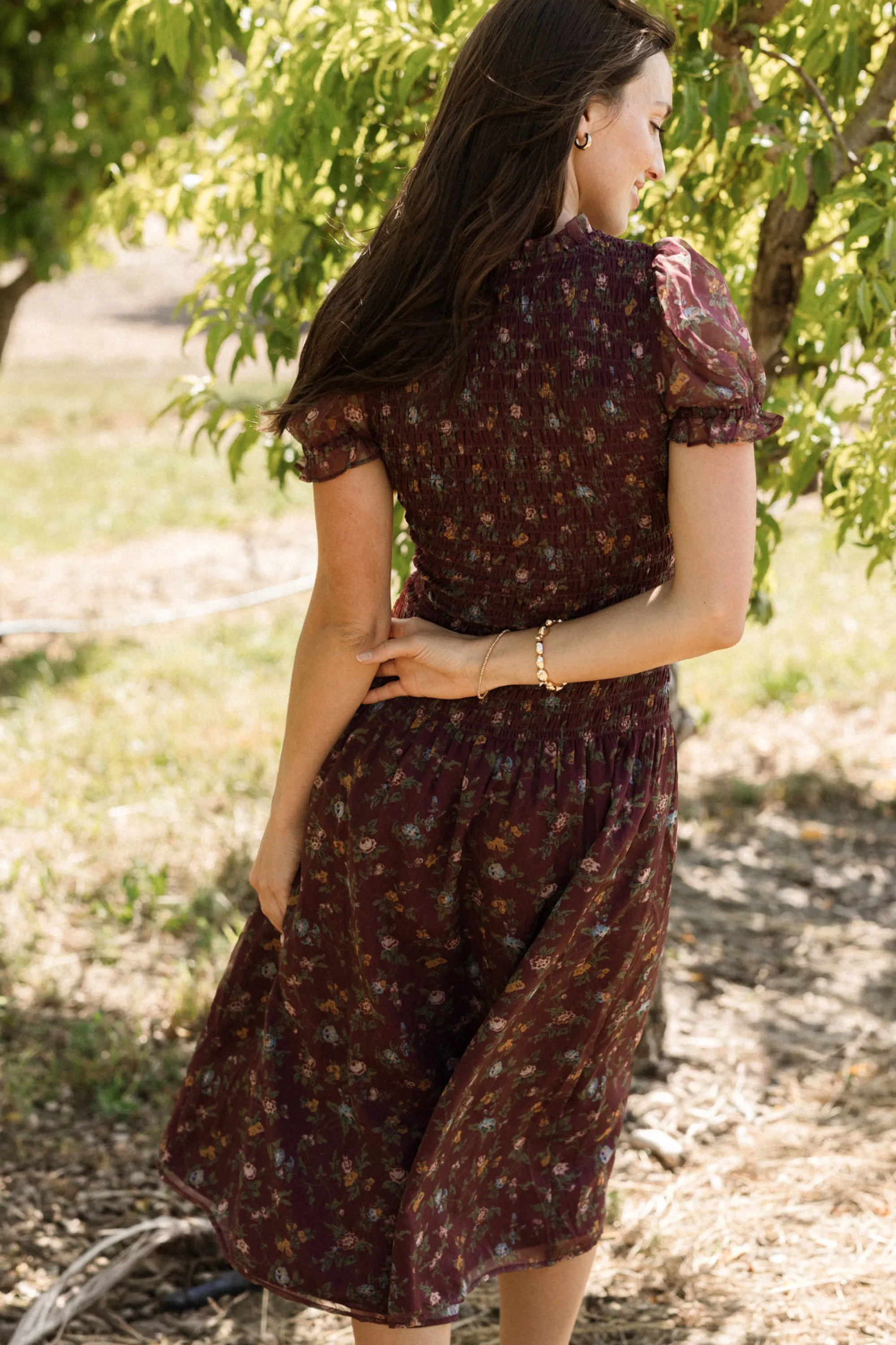 Jennifer Dress in Aubergine Elysian Vine sold by Ivy City Co product image thumbnail 4