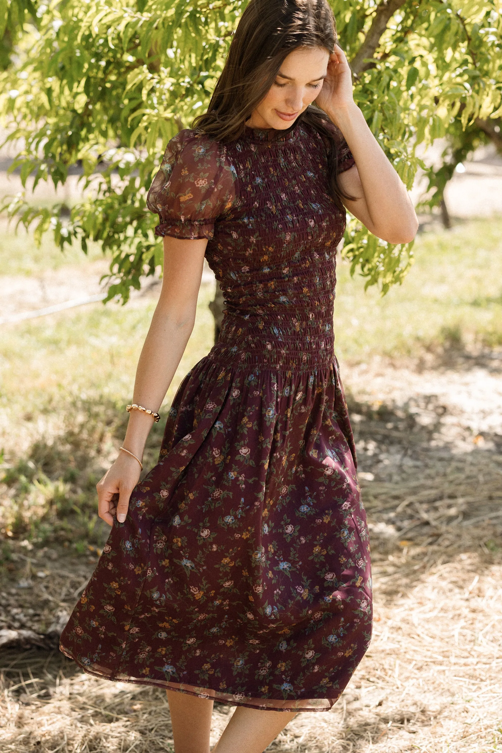 Jennifer Dress in Aubergine Elysian Vine sold by Ivy City Co product image thumbnail 5