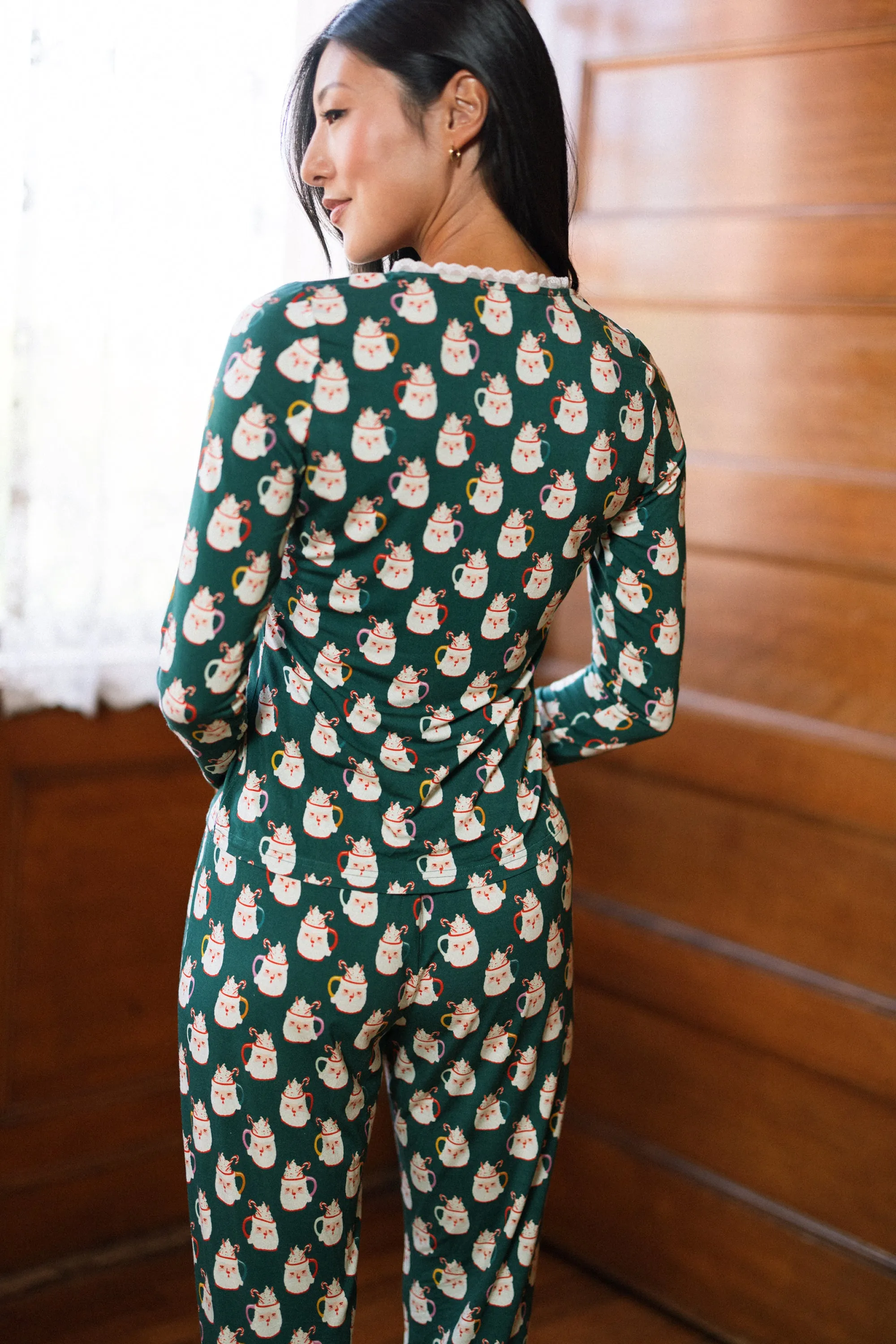 So Soft Henley Pajama Set in Very Merry Santa sold by Ivy City Co product image thumbnail 4