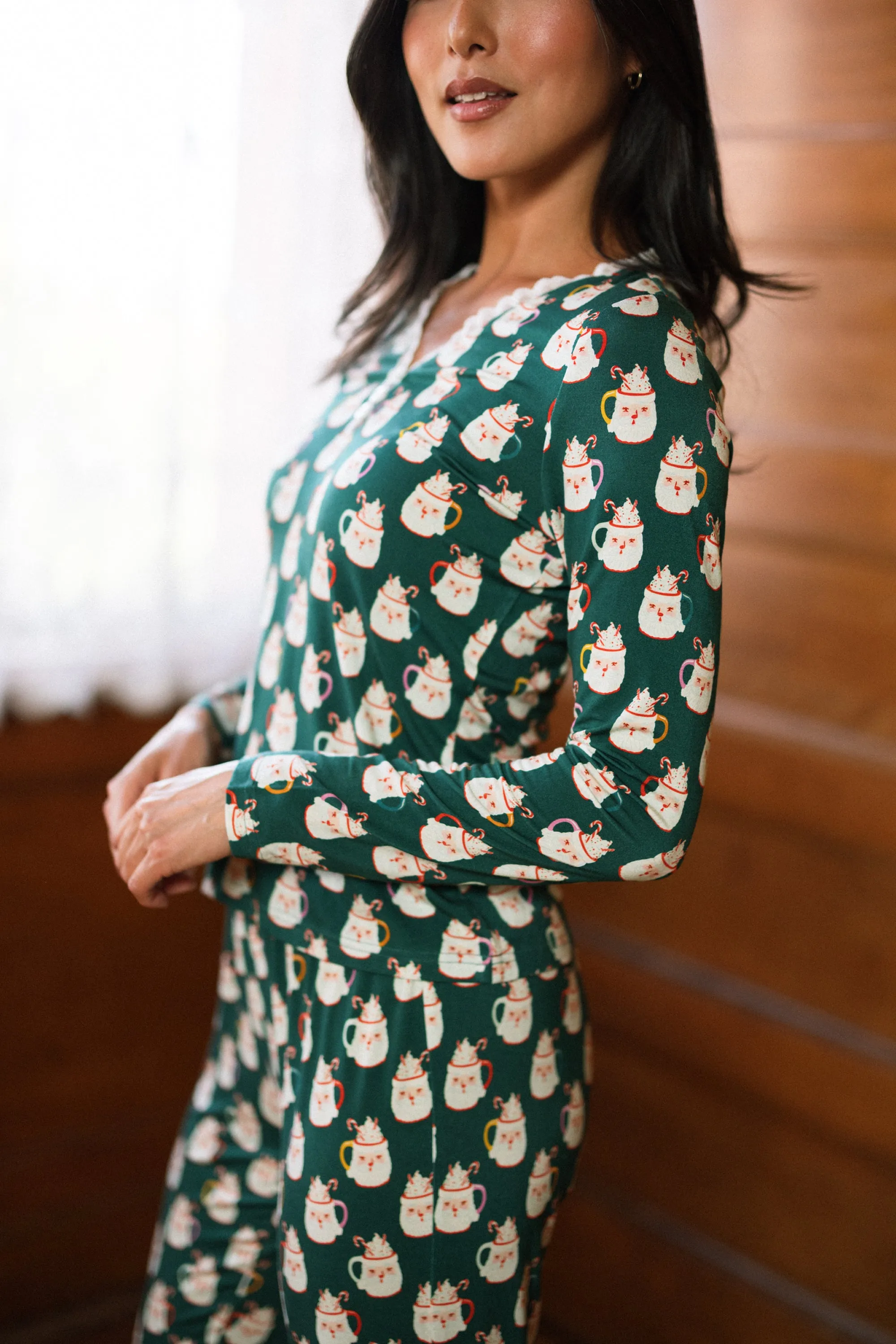 So Soft Henley Pajama Set in Very Merry Santa sold by Ivy City Co product image thumbnail 5