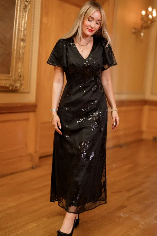 Fiona Dress in Obsidian Bloom Sequin made by Ivy City Co